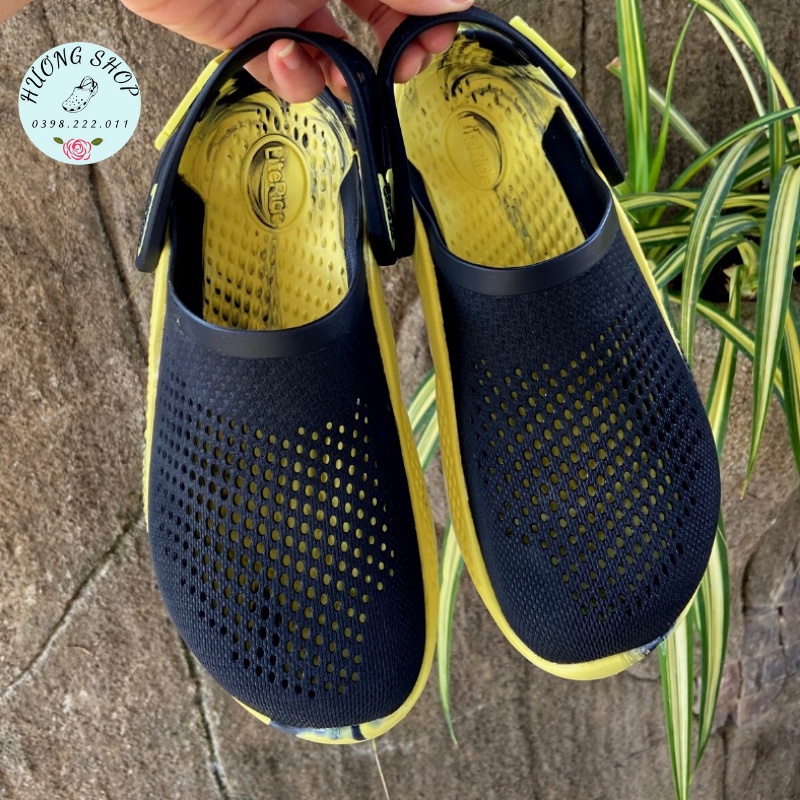 Sục Literide 360 clog màu đen loang siêu êm mềm nhẹ, bền đẹp cho nam nữ