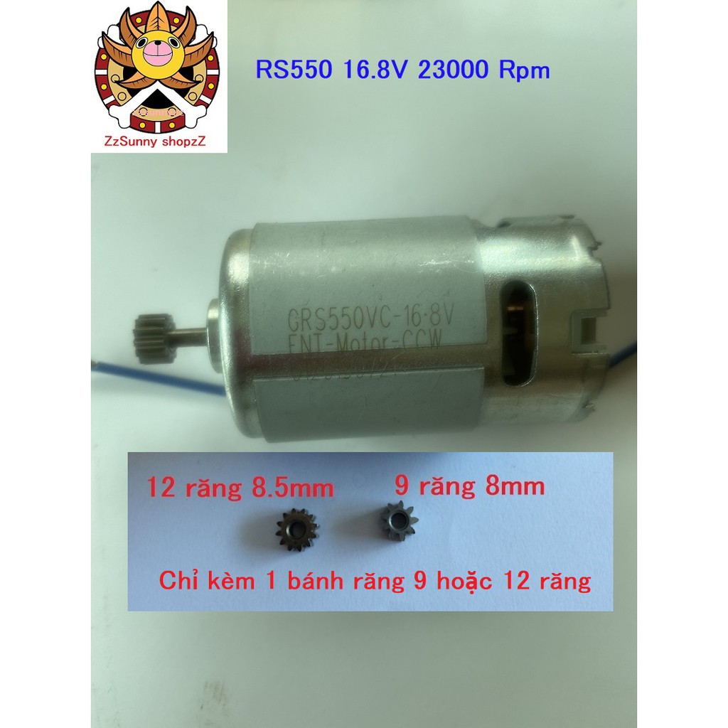 Motor 550 16.8V FNT 23000 rpm dùng cho máy khoan pin có bánh răng