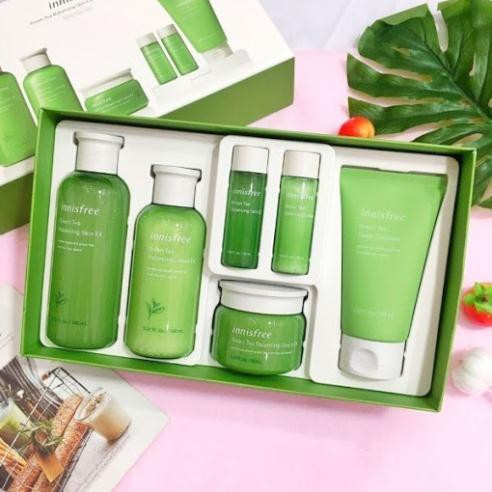 [Mã 44FMCGSALE1 giảm 10% đơn 250K] BỘ DƯỠNG DA TRÀ XANH INNISFREE 6 MÓN SKIN CARE