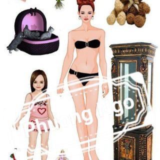 Combo búp bê giấy mẹ và bé