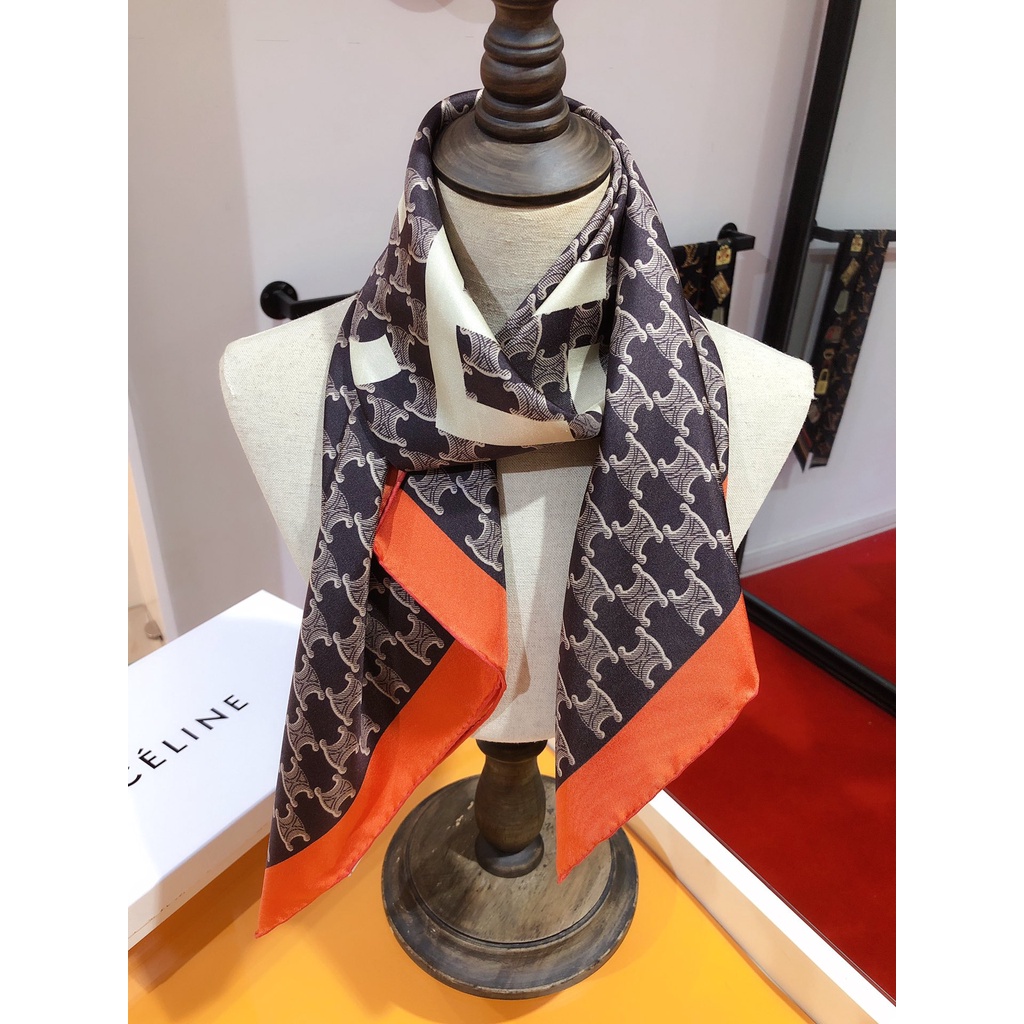 Khăn Quàng Cổ Bằng Lụa Satin Hình Vuông In Họa Tiết Chữ CC Sang Trọng 2022 Cho Nữ