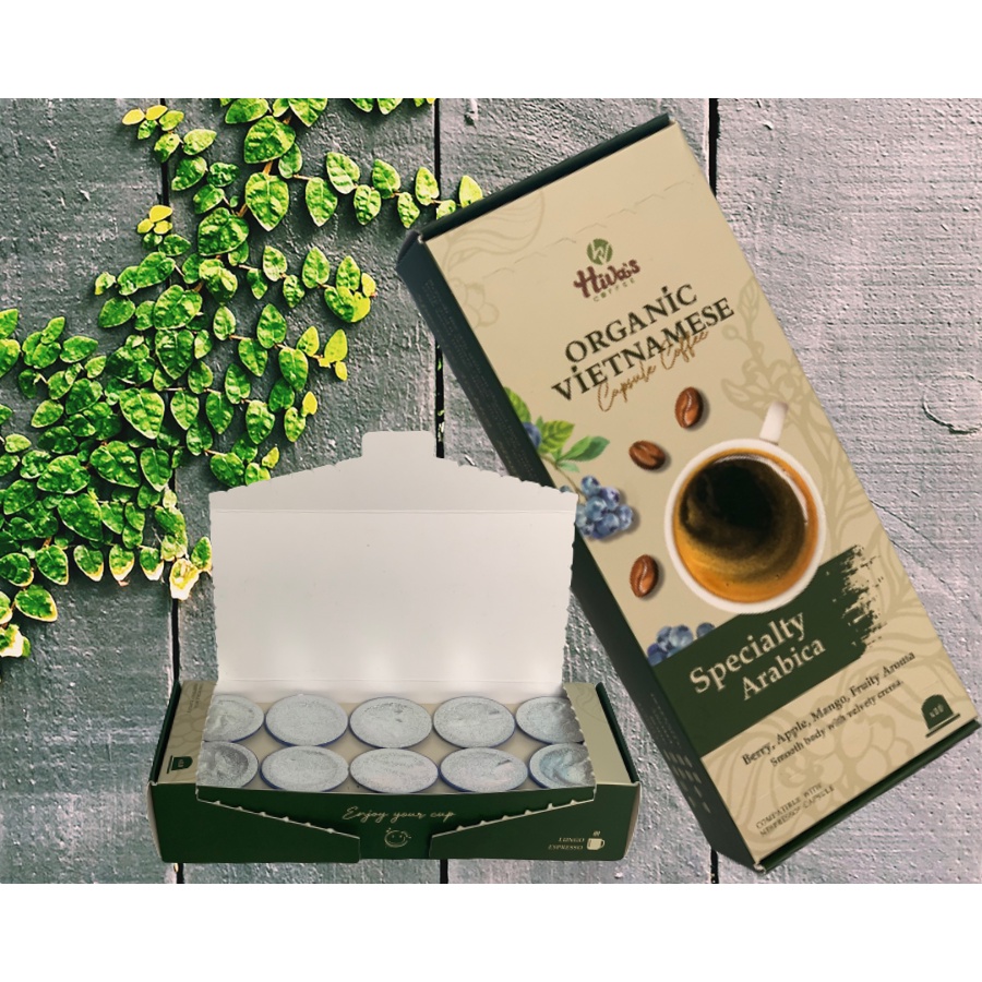 [Free ship] Viên nén Cà phê Nespresso HIVA'S COFFEE Hộp 10v-Organic Vietnamese Thơm nồng nàn, đắng đậm, hậu ngọt dịu êm | BigBuy360 - bigbuy360.vn