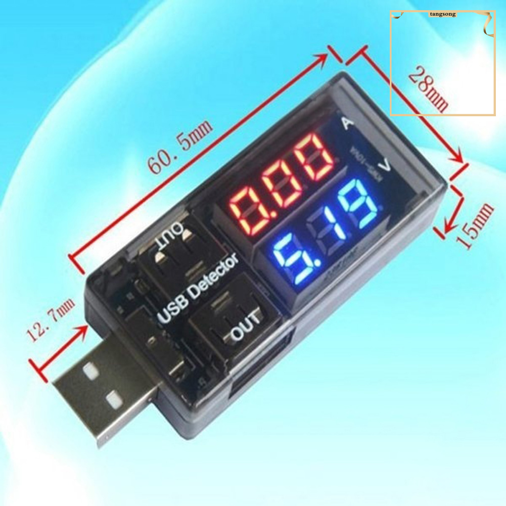 Usb Đo Điện Áp Kỹ Thuật Số Mini Có Đèn Led