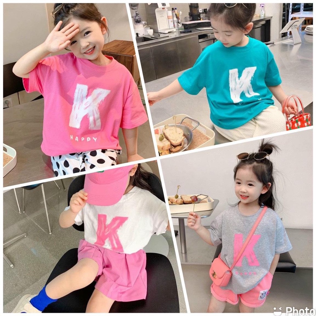 Lô mới)Áo thun cộc tay bé gái siêu đáng yêu vải cotton mềm mịn