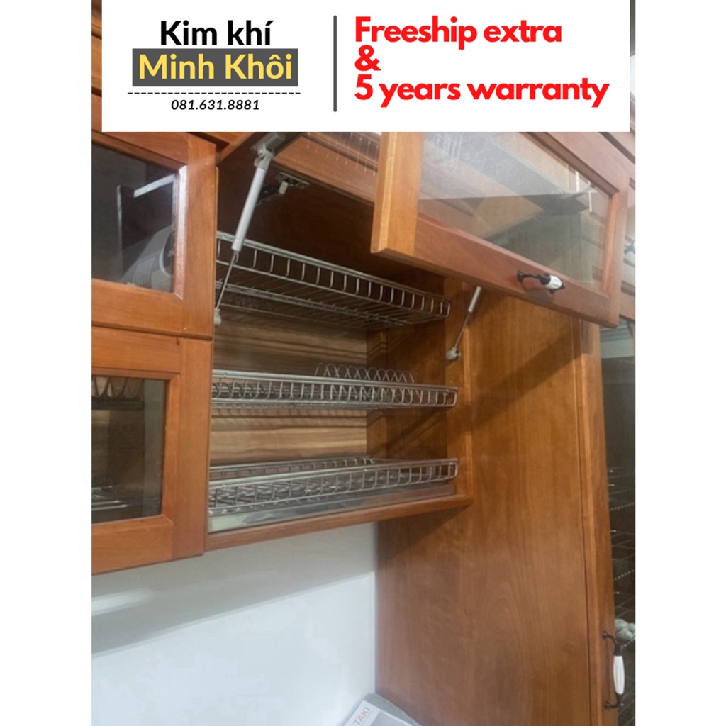 Giá úp bát đĩa lắp tủ bếp inox không gỉ bán lẻ 1 tầng hàng dầy nặng cân có pát bắt và kèm vít