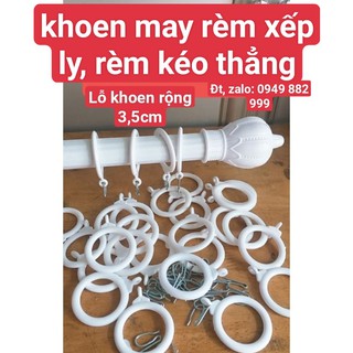 Khoen may rèm cửa kiểu xếp ly màu trắng