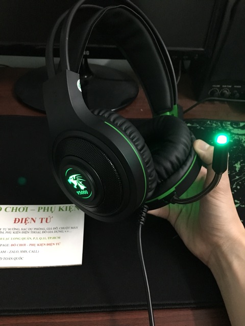 [Ảnh thật+video]Headphone game LED V5000 siêu bền (Mic rất tốt)