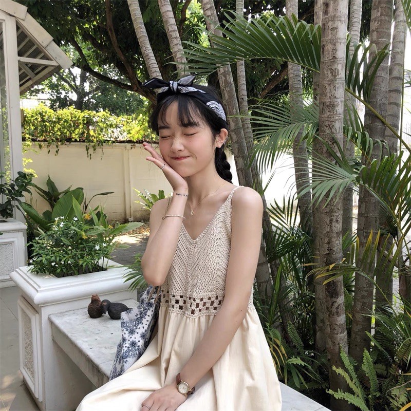 (Video) Váy hai dây đi biển vintage cổ điển dễ thương ulzzang Hàn Quốc [Yannie]