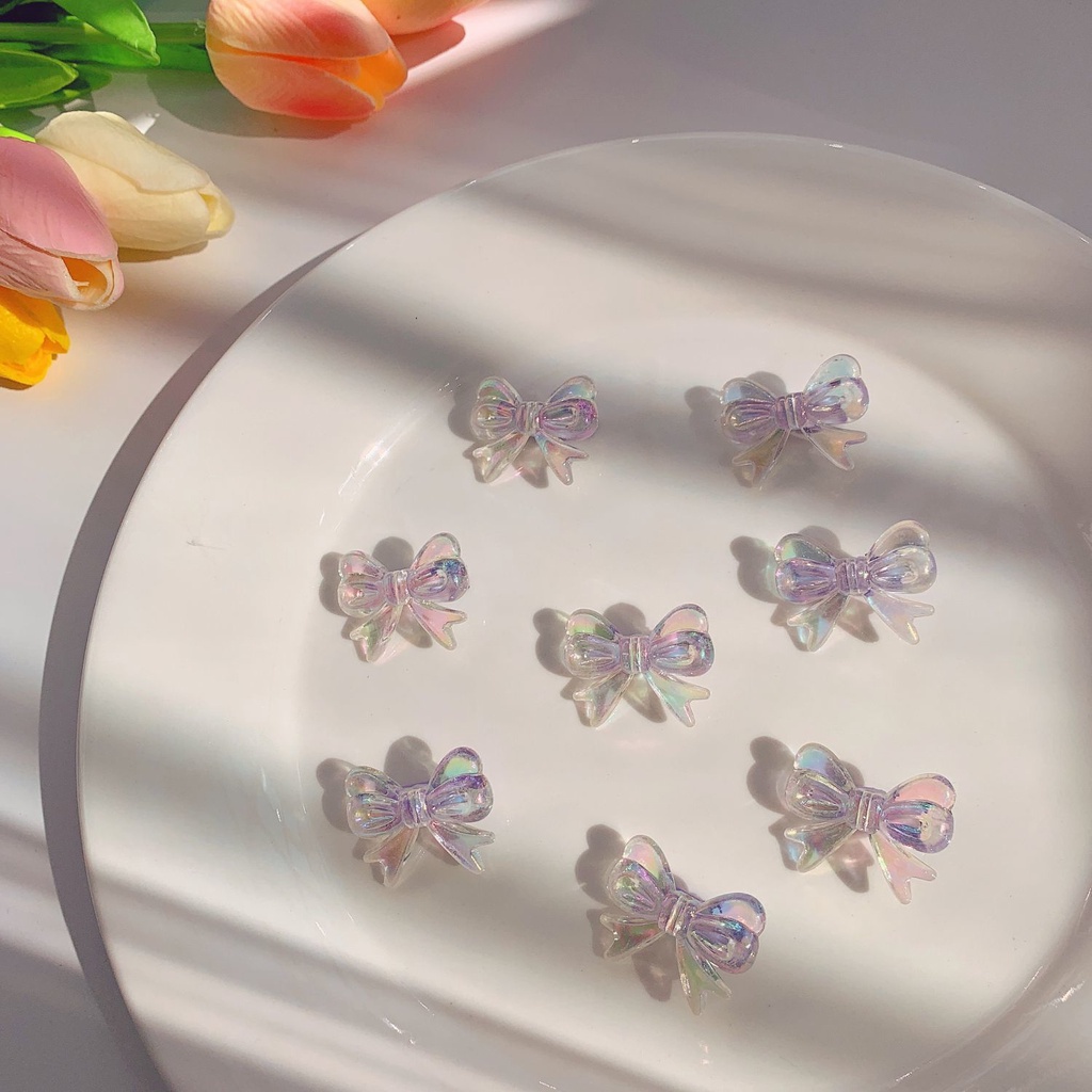 ✨✨ Kẹp Tóc Nơ Pha Lê Trong Suốt Màu Kẹo Ngọt Mini Dễ Thương Cho Bé