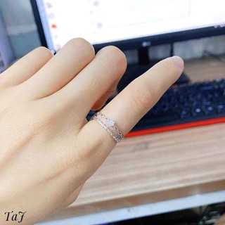 Nhẫn nữ bạc ta 2 hàng freesize