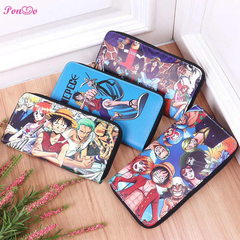 Ví Da PU Dài Cầm Tay In Hoạt Hình One Piece Đựng Điện Thoại Chìa Khóa