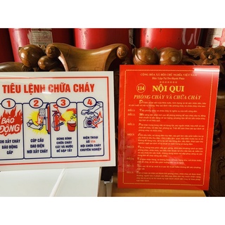 Bảng nội quy tiêu lệnh chữa cháy Mica
