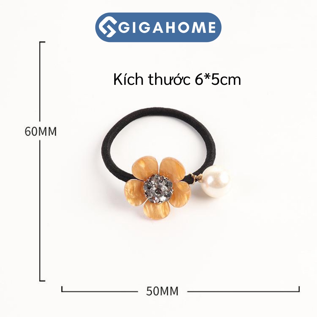Dây Buộc tóc Hàn Quốc GIGAHOME Đính Hoa Và Ngọc Đáng Yêu 5994