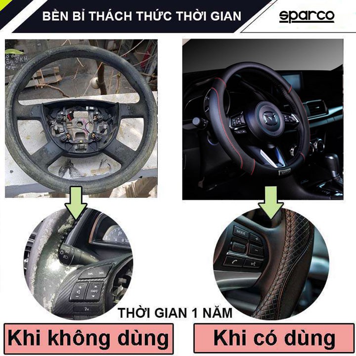 Bọc vô lăng Sparco chính hãng lắp vừa cho mọi loại xe ô tô Mercedes BMW Audi Toyota Honda Ford Hyundai Kia Vinfast Mitsu