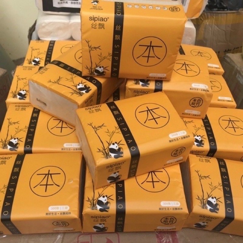 Giấy Ăn Gấu Trúc 3 Lớp Loại 300 tờ siêu mềm siêu dai P0392