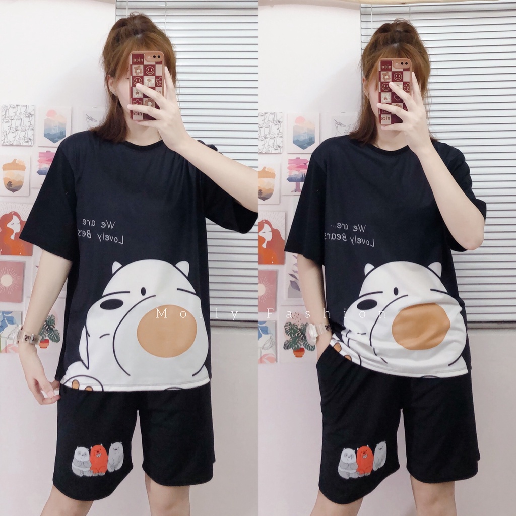 Set đồ bộ hoạt hình ❤️ Bộ mặc nhà Cartoon KLONG SUY NGHĨ Freesize nam nữ Molly Fashion
