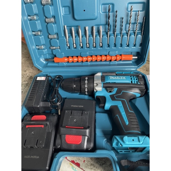 Máy Khoan Pin Makita 10mm 3 chức năng tặng bộ phụ kiện 24 chi tiết