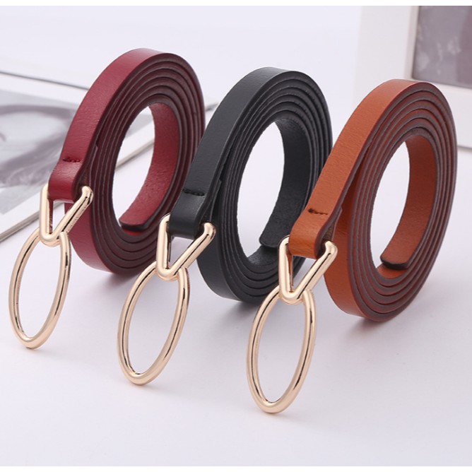 Thắt lưng , dây nịt nữ bản nhỏ 1cm , da thật thời trang