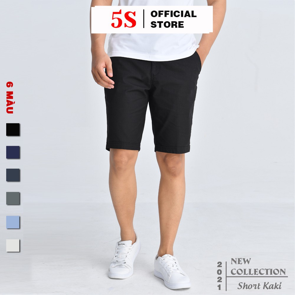Quần Sooc Nam 5S (6 màu), Vải Kaki Cotton Premium Co Giãn Thoải Mái, Bền Màu (QSK21004-06) - HÀNG MỚI V