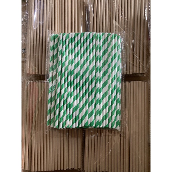 Túi 100 ống hút giấy F6