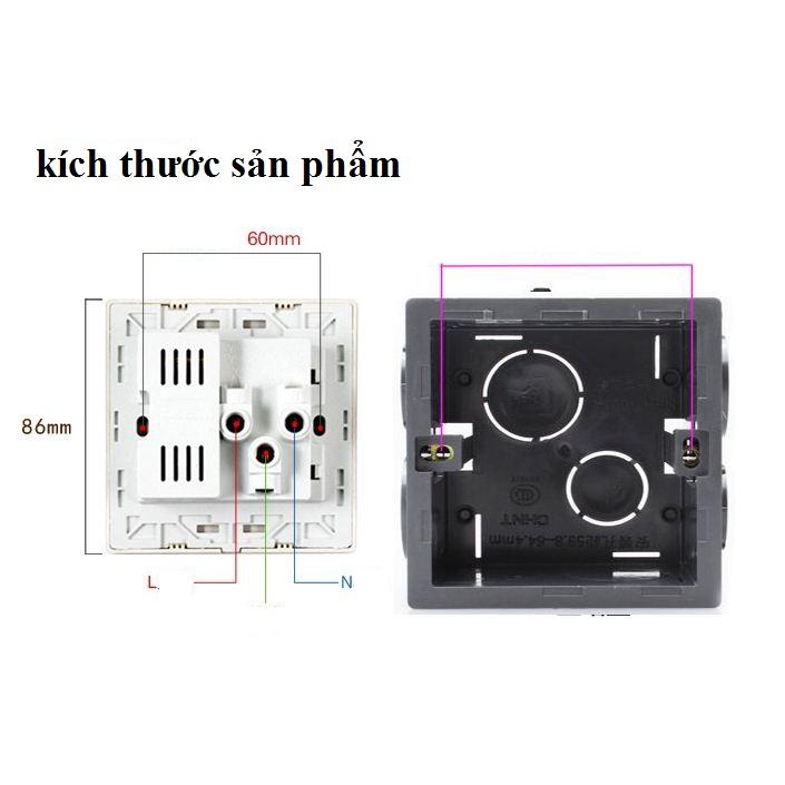 ổ cắm đện đa năng âm tường Xanmoo 2 chấu kiêm 2 cổng USB 2A/5V -110-220V (trắng) ổ cắm điện g