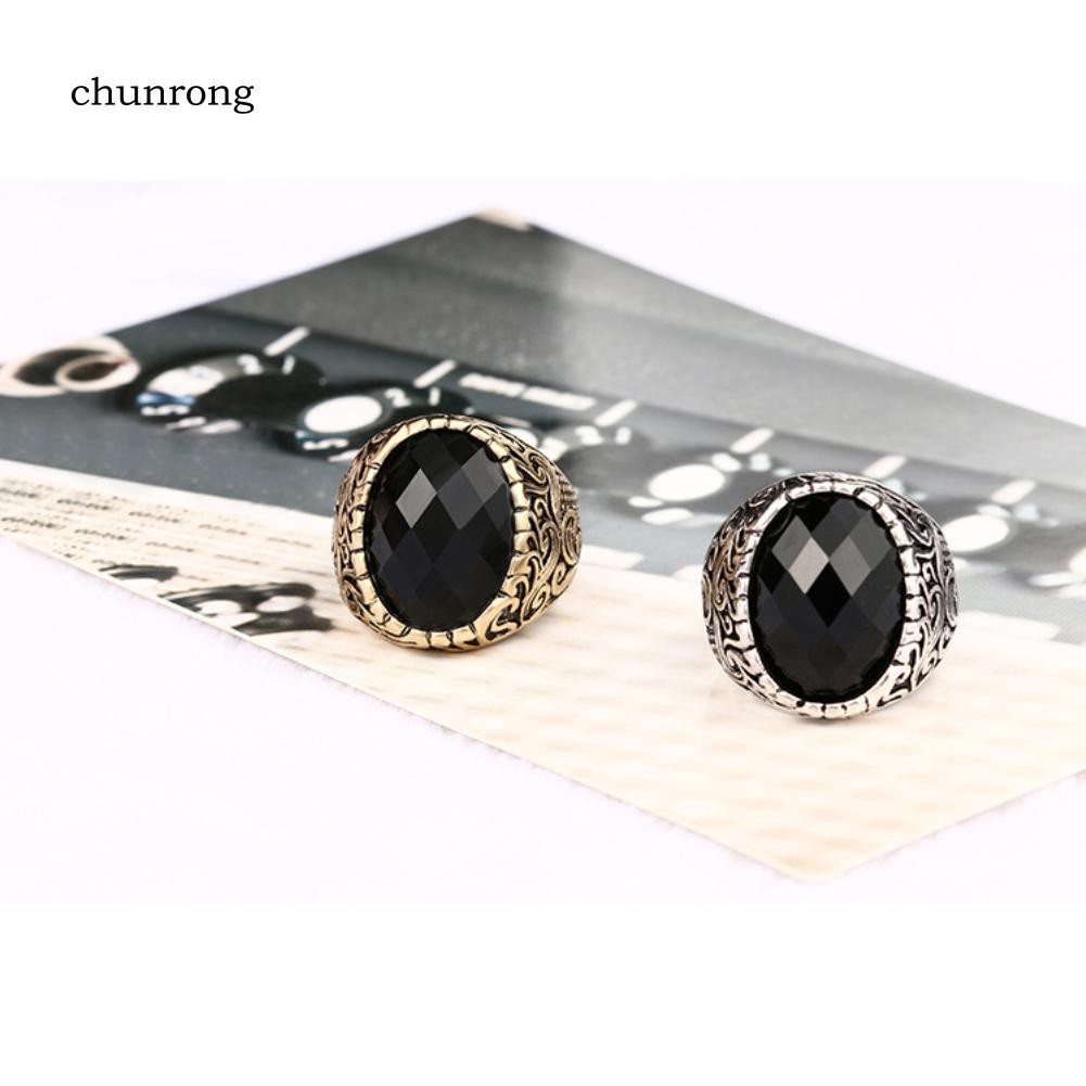 Nhẫn MặT HìNh Oval KhắC HọA TiếT ĐộC ĐáO ThờI Trang Cho Nam