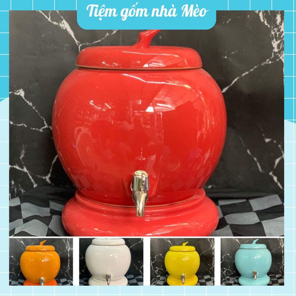 Bình Đựng Nước Bằng Sứ Có Vòi Dung Tích 5,5L , Gốm Sứ Bát Tràng