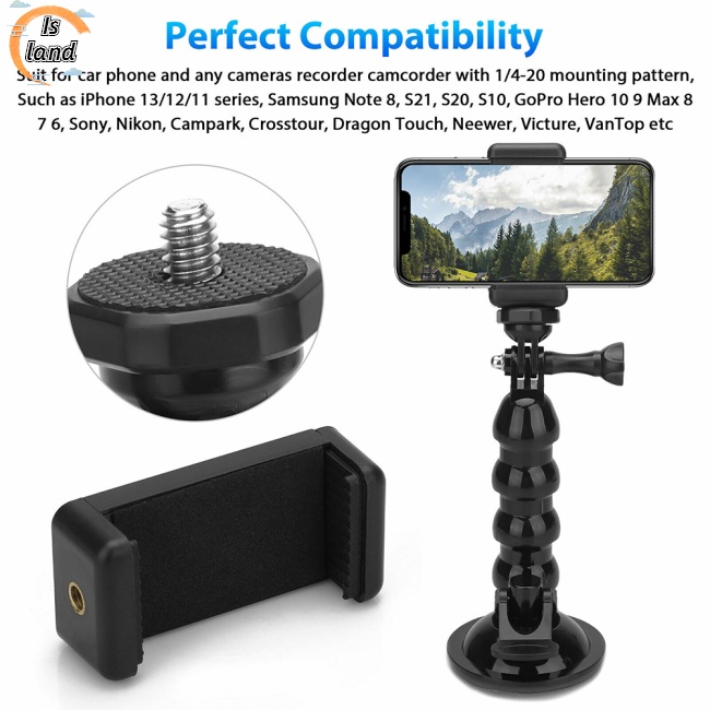 Giá Đỡ Điện Thoại/Máy Ảnh Gopro Có Giác Hút Gắn Xe Hơi Điều Chỉnh Được