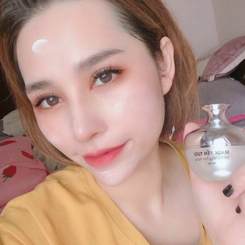 Ủ trắng da mặt, Kem dưỡng trắng da, dưỡng thể siêu trắng Collagen mask nest HEMIA hộp 35gr