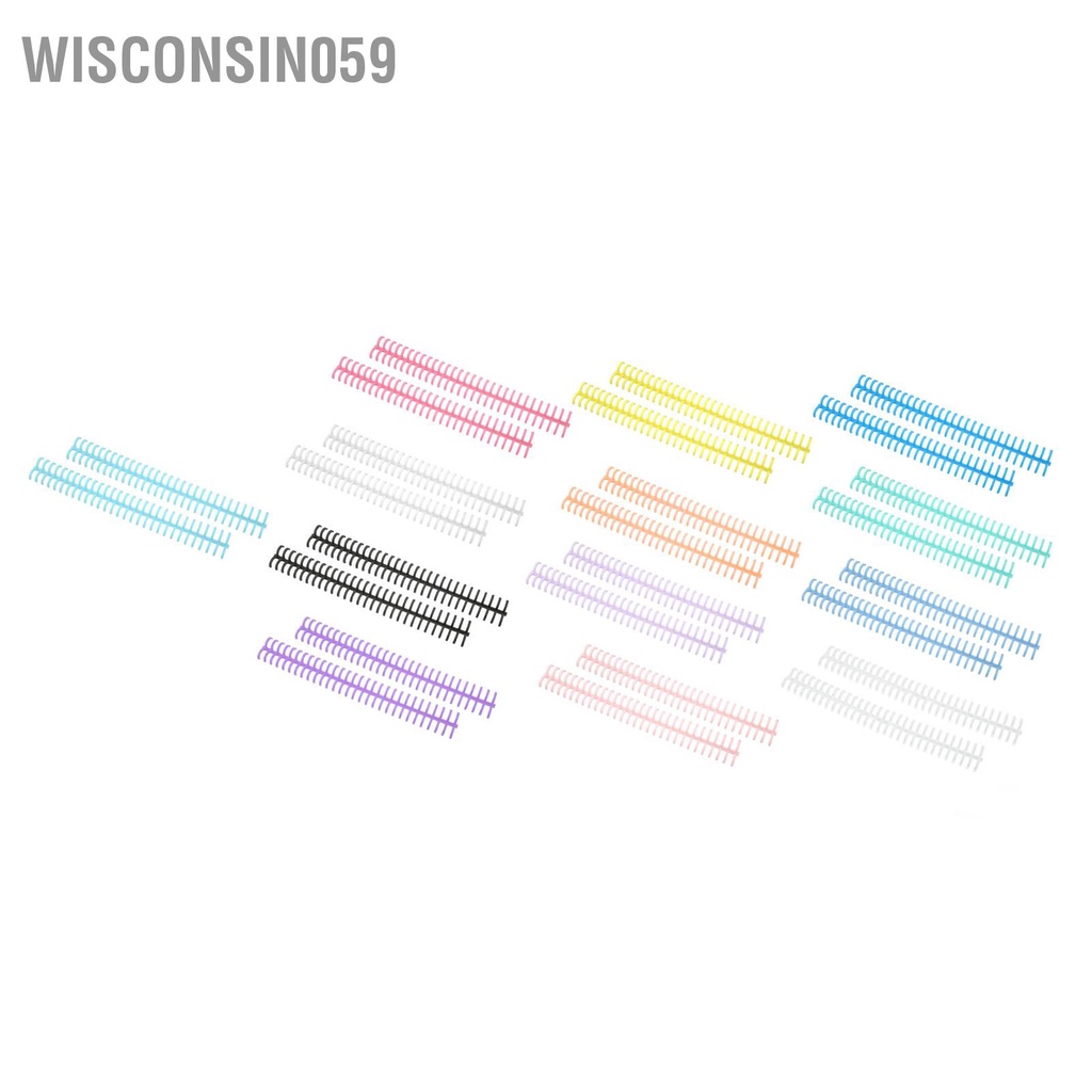 Wisconsin059 10 cái Ràng buộc Gai Hình xoắn ốc Cuộn dây Lược 30 lỗ Dải nhựa cho lá rời Đường kính 1 / 2in