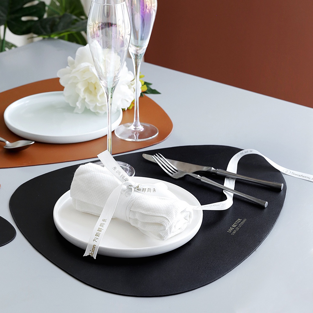 Bắc Âu da tam giác Placemat cách nhiệt chống trơn trượt Bộ đồ ăn không thấm nước Mat Hydrogen065