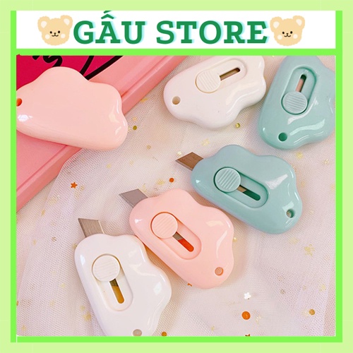 Dao dọc giấy mini hình đám mây nhiều màu nhỏ gọn tiện lợi, Dao rạch cắt giấy cho học sinh
