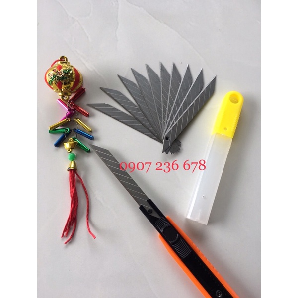 Combo dao rọc giấy mini Kapusi + lưỡi dao rọc giấy 30 độ