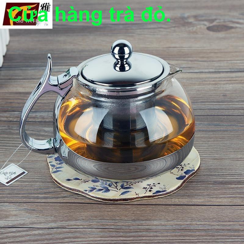 Yafei ấm trà thủy tinh Pot thép không gỉ Bộ lọc nhiệt độ caochén rẻ11