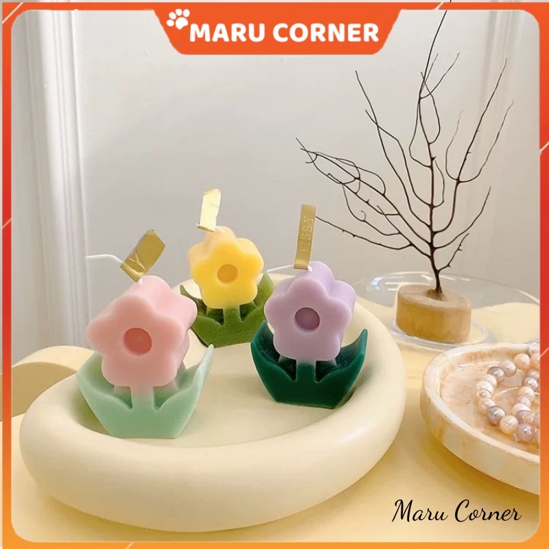 Nến thơm hình hoa decor trang trí làm thơm phòng flowercandles