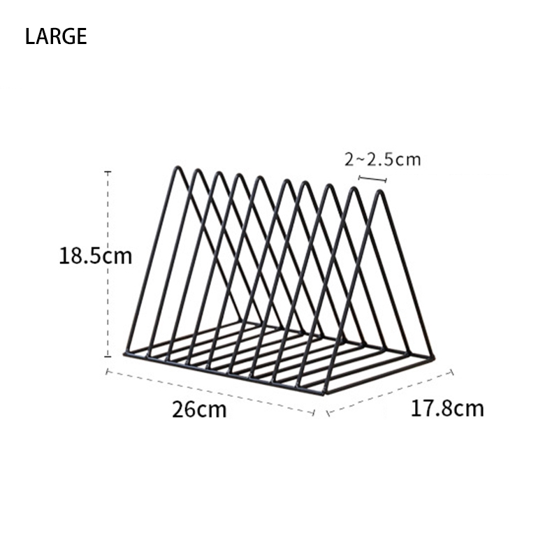 Bắc Âu tam giác đơn giản rèn sắt để bàn lưu trữ kệ kệ tạp chí lưu trữ tập tin