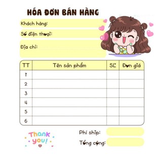 [MUA 10 TẶNG 1]  HOÁ ĐƠN MINI 1 LIÊN DỄ THƯƠNG MẪU MỚI (HOT)