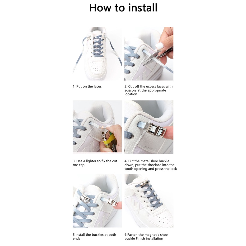 1 Cặp Dây Giày Co Giãn Không Cần Buộc Tiện Dụng Cho Người Lớn Và Trẻ Em