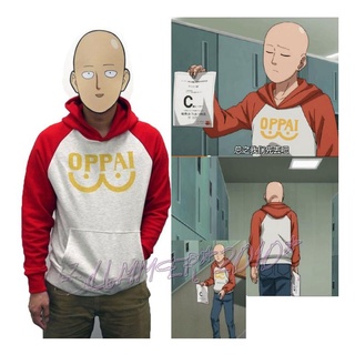 One Punch man Saitama Oppai hoodie Hooded Sweatershirts pullover Cosplay Costume