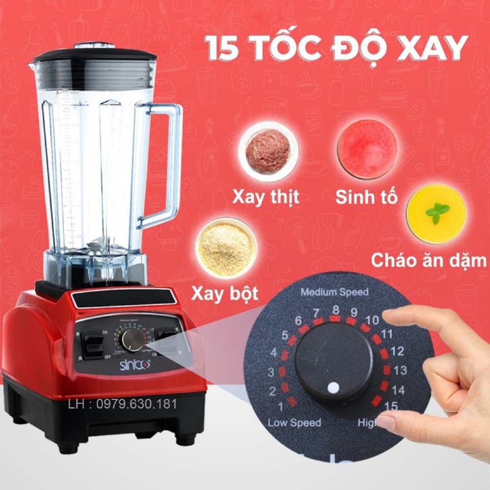 Máy Xay Công Nghiệp SHINBO- SJ 2021 [Chính Hãng - 3000W] Xay đá, xay thịt, sinh tố..