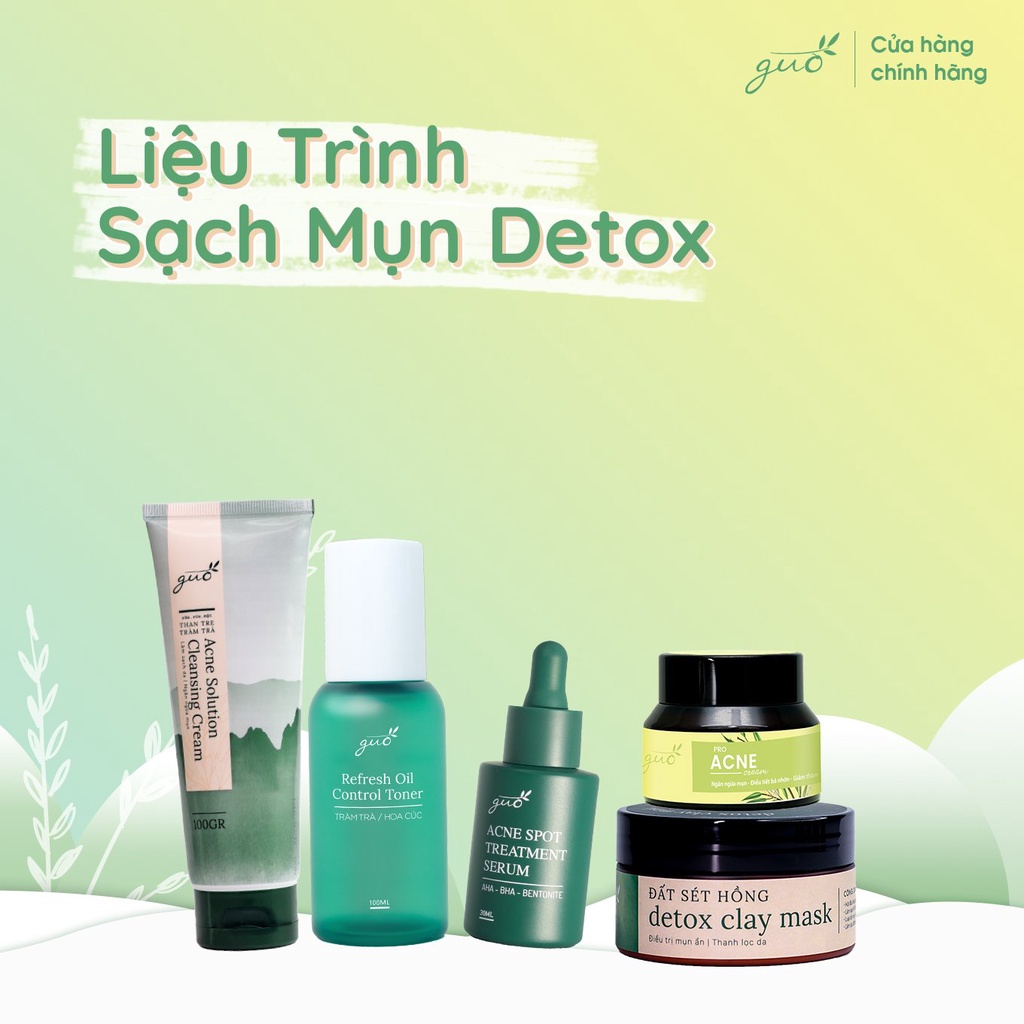 [Mã LTBAUAB9 giảm 7% đơn 99K] Bộ Sạch Mụn Detox GUO 4 sản phẩm Thanh Lọc Ngừa Mụn