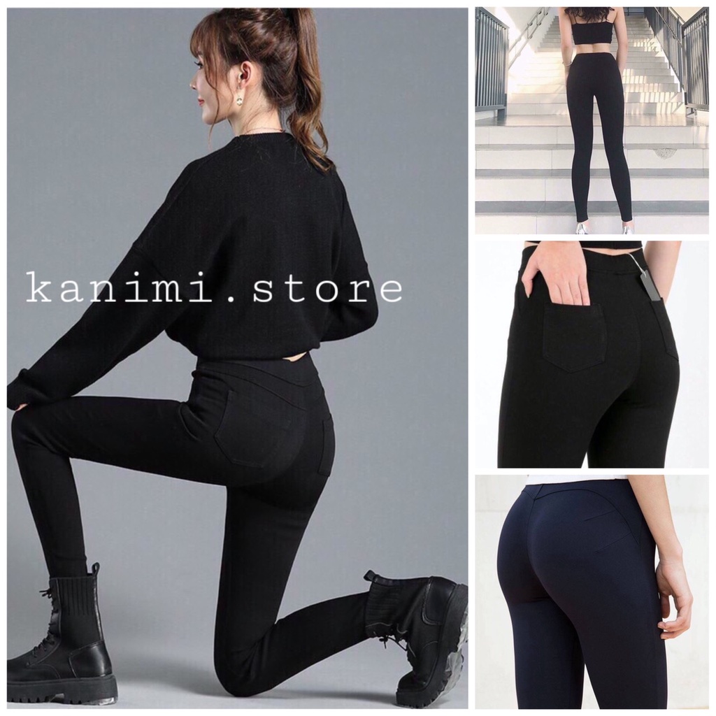 Quần legging dài nữ cạp cao nâng mông siêu tôn dáng Kanimi