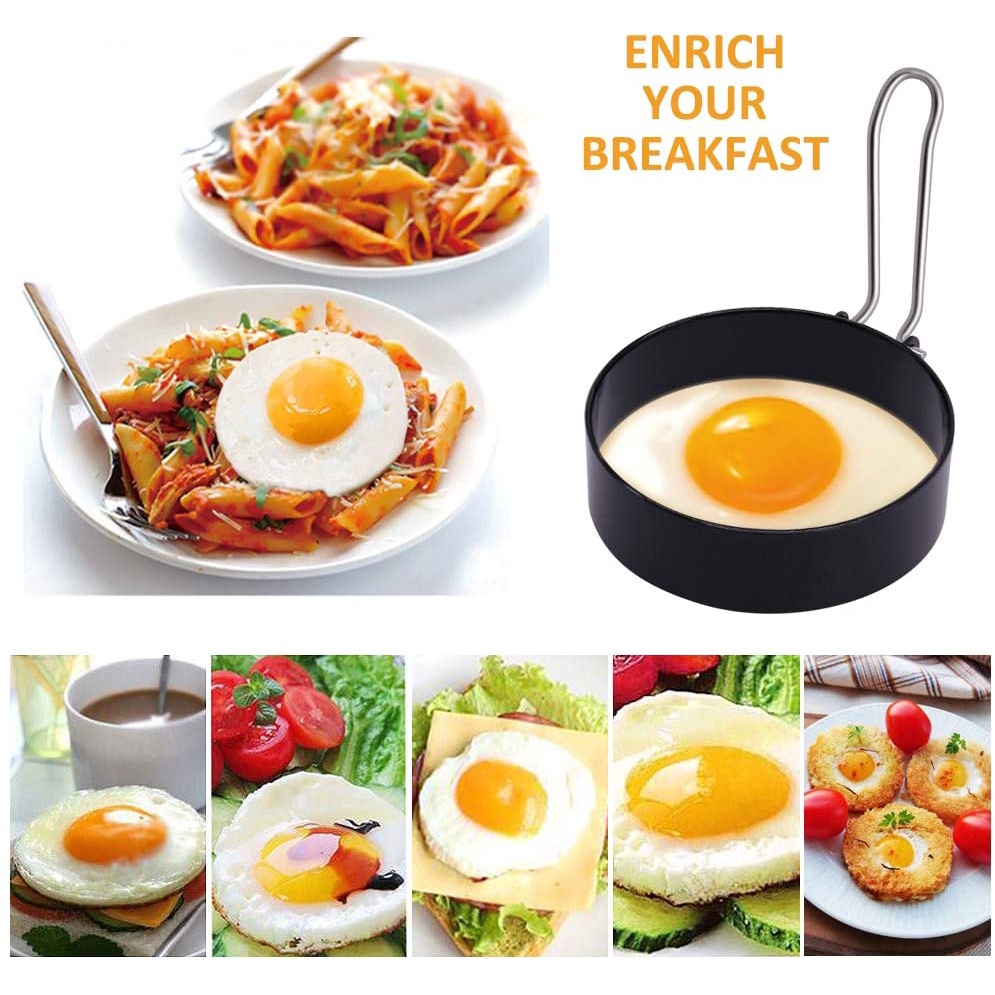 Khuôn Chiên Trứng / Làm Bánh Kếp Hình Tròn / Tròn Bằng Thép Không Gỉ Chống Dính Tiện Dụng Cho Nhà Bếp