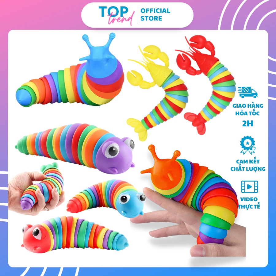 Đồ chơi giảm tress bóp tay hình con sâu ngộ nghĩnh, đồ xả stress cho người lớn trẻ em hiệu quả - Top Trend