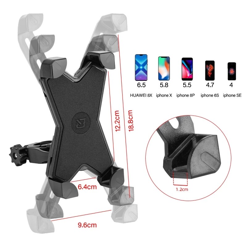 Giá Đỡ Điện Thoại Trên Xe Đạp Rockbros 3.5''-6.5'' 360 ° Giá Đỡ Điện Thoại Gắn Ghi Đông Xe Đạp Tiện Dụng