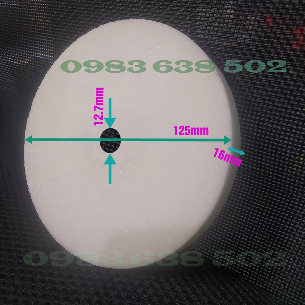 Đá mài máy 2 đầu màu trắng 125x12.7x16
