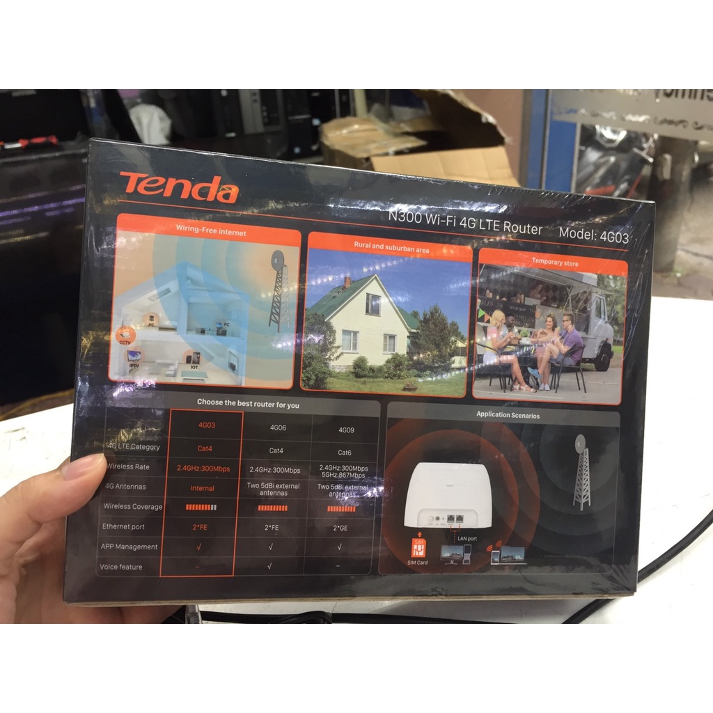 Bộ Phát Wifi 4G LTE Tenda 4G03 Chuẩn N300 - Hàng Chính Hãng