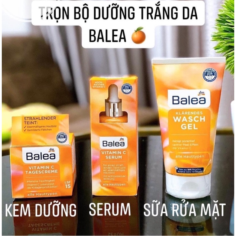 Serum Vitamin C Balea Đức sáng da, mờ thâm, chống lão hoá và nếp nhăn