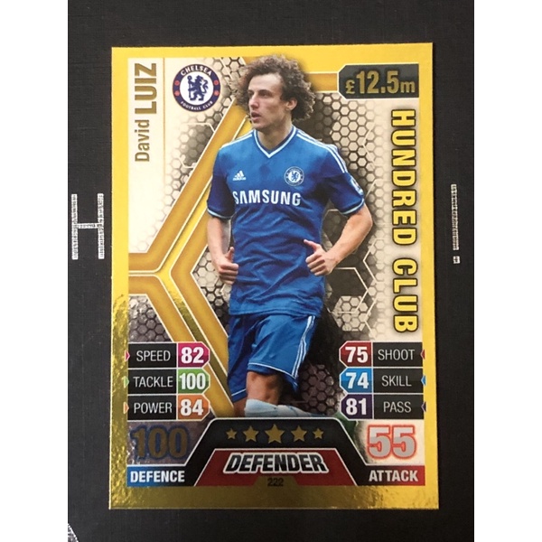 THẺ DAVID LUIZ 100 CLUB PREMIER LEAGUE 13/14 (Đọc mô tả sản phẩm)