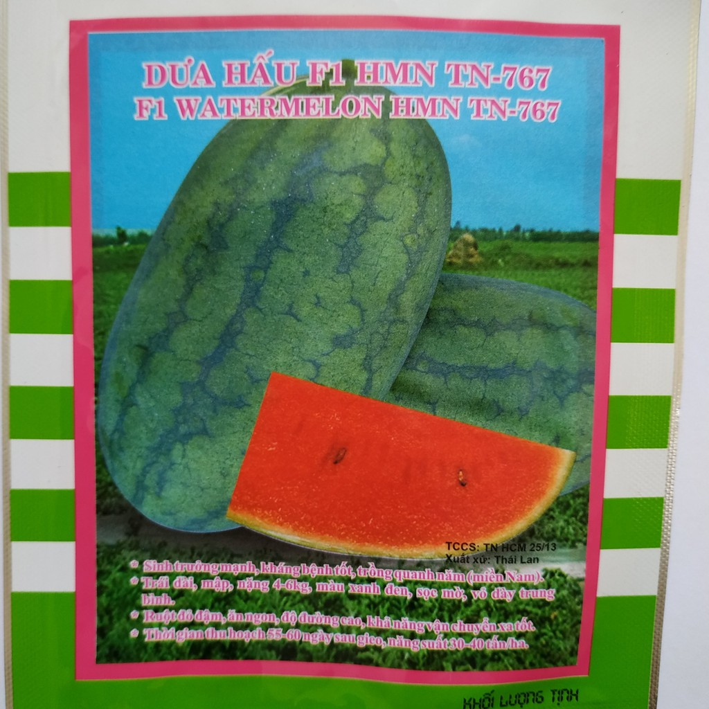 Hạt Giống DƯA HẤU F1  trái dài ruột đỏ vỏ sọc ( F1 WATERMELON seeds)